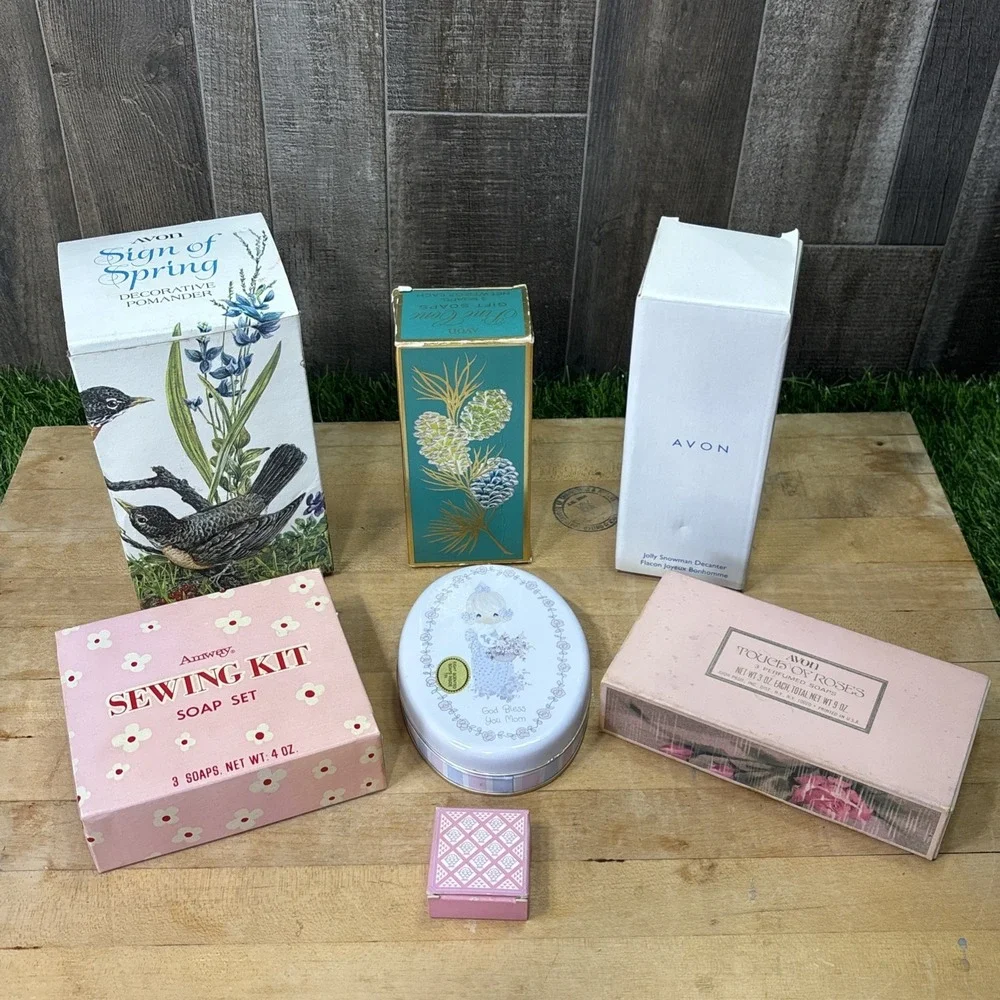 Vintage Avon & Amway NOS Soap Gift Set Lot 7 Pc Decorative Collectible Bath